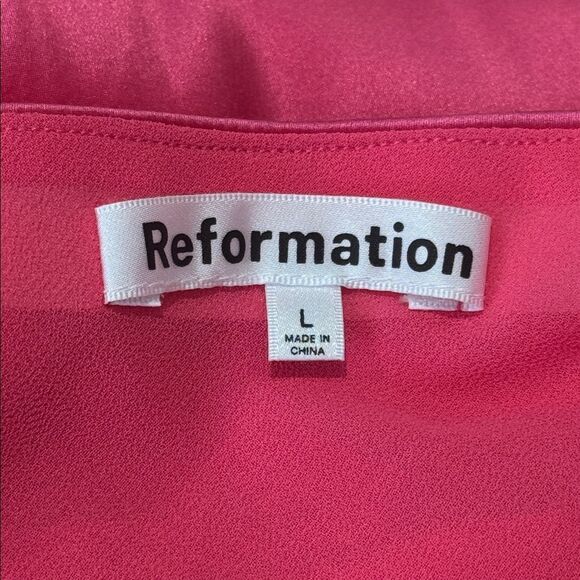 NWT Reformation Johanna Dress Silk Pink Large - Picture 11 of 13